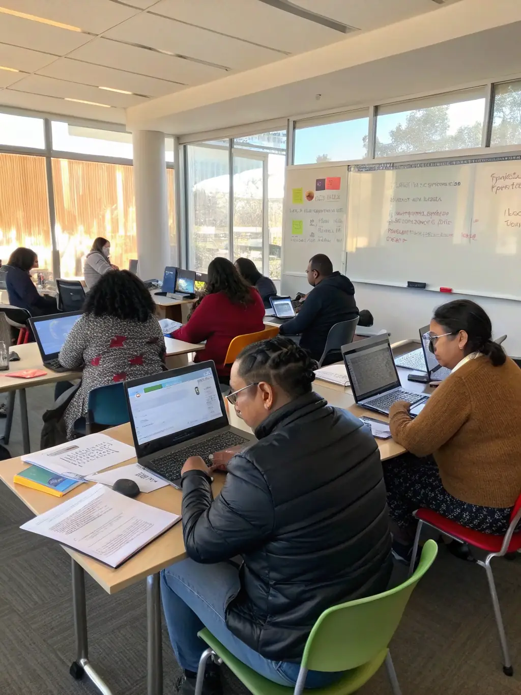 An image of a group of diverse participants engaging in a financial literacy workshop with a facilitator, illustrating financial literacy workshops.
